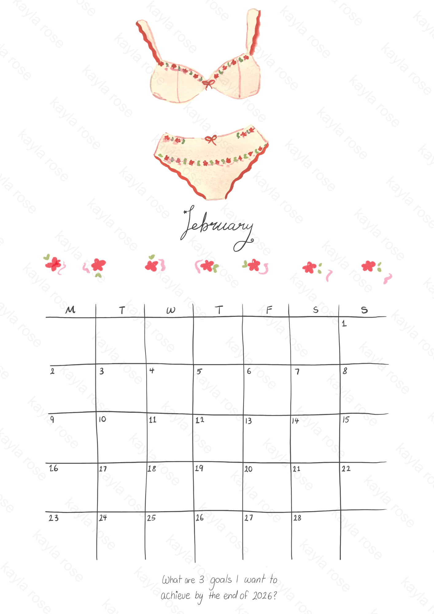 2026 Daydreamer Calendar ✷PRINTABLE✷