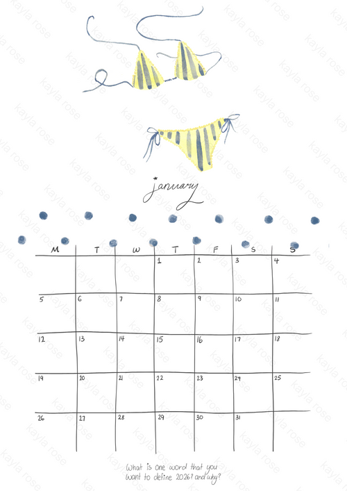 2026 Daydreamer Calendar ✷PRINTABLE✷